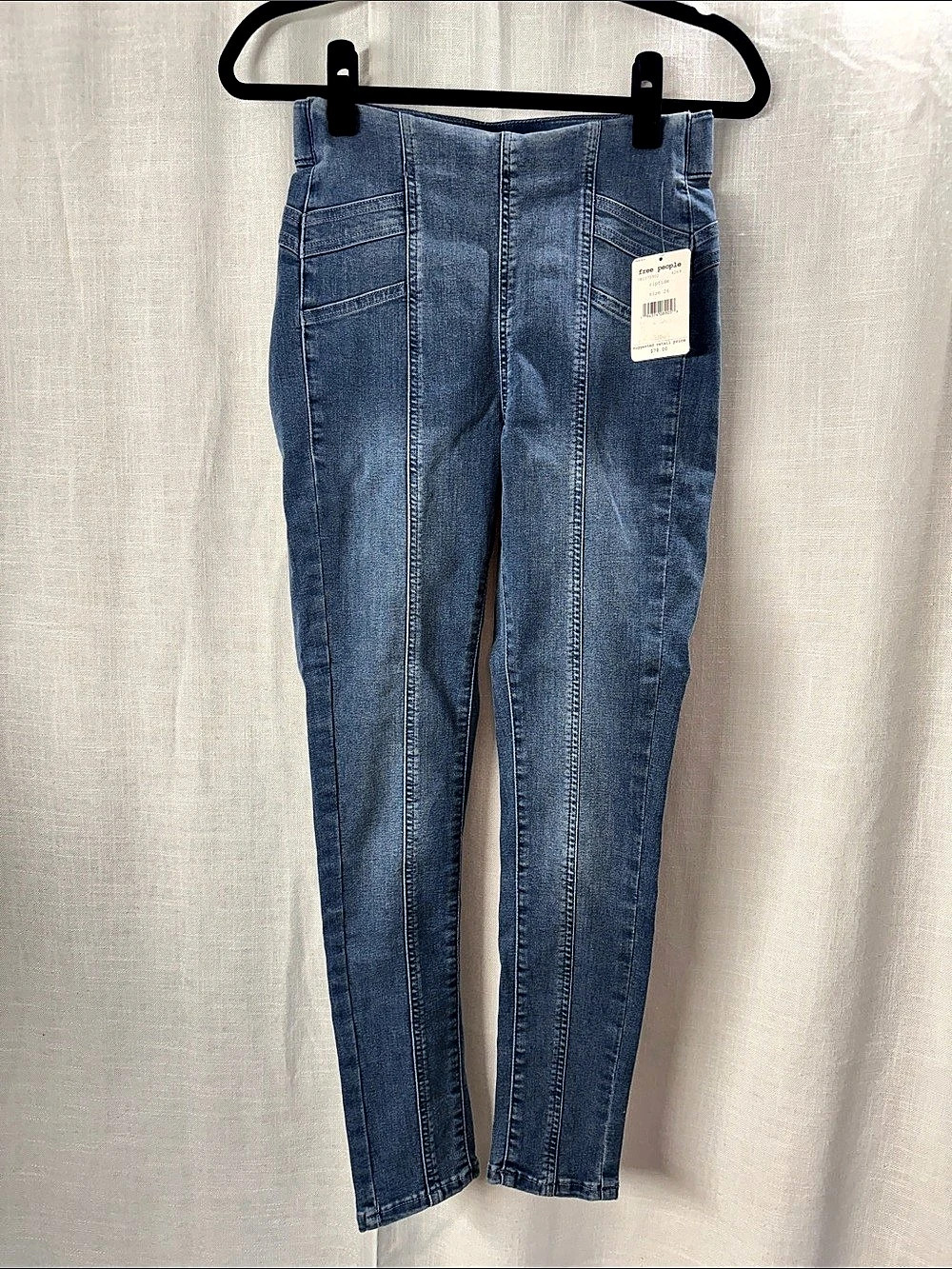 Free People WE THE FREE Riptide Skinny Jeans in Blue Size 26 NWT